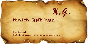 Minich Gyöngyi névjegykártya